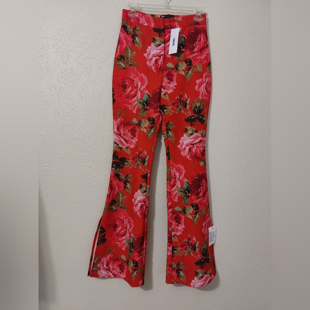 ASOS LUXE suit pants in pixelated floral print